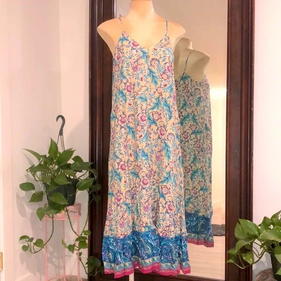 Oasis Print Strappy Midi Sundress SPELL Aesthetic